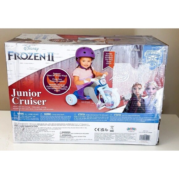 Disney Frozen II 2 Fly Wheels 10" Junior Cruiser Ride On Tricycle Sounds - Picture 6 of 11